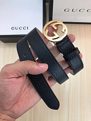 Gucci Belt Black Gold Hardware - 5
