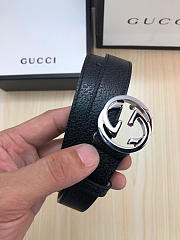 Gucci Belt Black Silver Hardware - 5