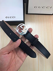Gucci Belt Black Silver Hardware - 6