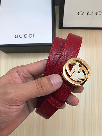 Gucci Belt Red Gold Hardware