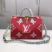 Louis Vuitton Monogram Speedy Red Handbag 30cm 40391 - 3