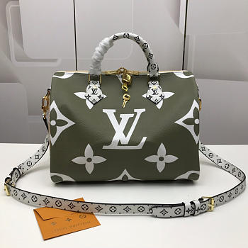 Louis Vuitton Monogram Speedy Green Handbag 30cm 40391