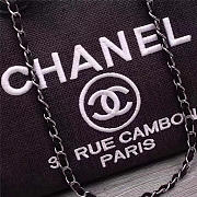 Chanel Canvas Large Deauville Tote Bag Black A66942 - 6