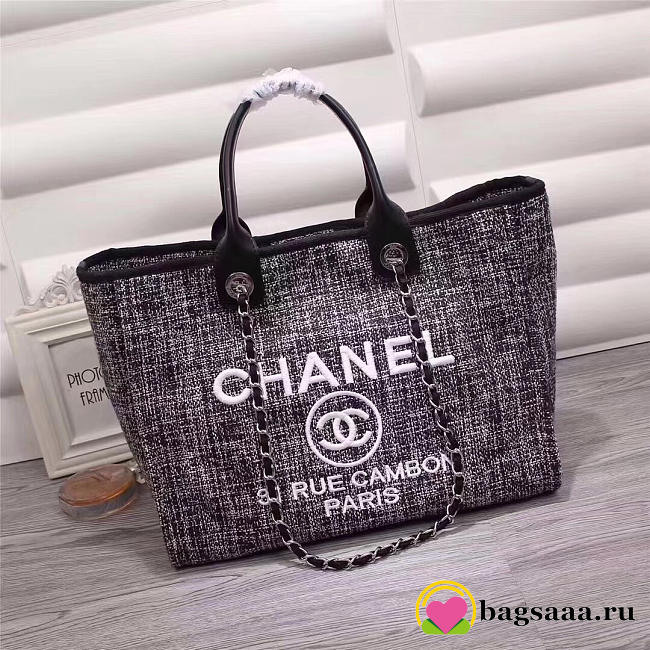 Chanel Canvas Large Deauville Tote Bag A66942 - 1