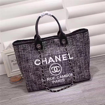Chanel Canvas Large Deauville Tote Bag A66942