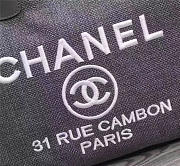 Chanel Canvas Large Deauville Tote Bag Gray A66942 - 3