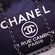 Chanel Canvas Large Deauville Tote Bag Blue A66942 - 2