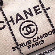 Chanel Canvas Large Deauville Tote Bag Beige A66942 - 3