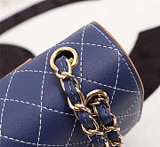 Chanel Flap Shoulder Bag Calfskin Leather Blue 8925 - 4