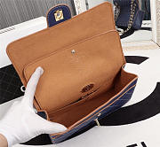 Chanel Flap Shoulder Bag Calfskin Leather Blue 8925 - 5