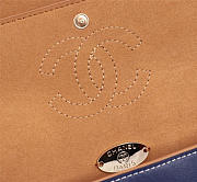 Chanel Flap Shoulder Bag Calfskin Leather Blue 8925 - 3