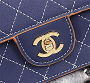 Chanel Flap Shoulder Bag Calfskin Leather Blue 8925 - 2