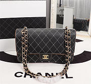 Chanel Flap Shoulder Bag Calfskin Leather Black 8925 - 1