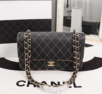 Chanel Flap Shoulder Bag Calfskin Leather Black 8925