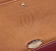 Chanel Flap Shoulder Bag Calfskin Leather Wine Red 8925 - 2