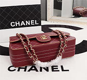 Chanel Flap Shoulder Bag Calfskin Leather Wine Red 8925 - 5