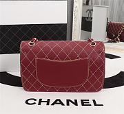 Chanel Flap Shoulder Bag Calfskin Leather Wine Red 8925 - 6