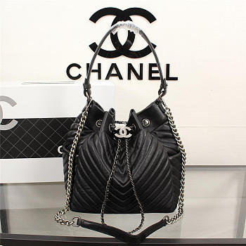 Chanel Calfskin Handbag Black A91277