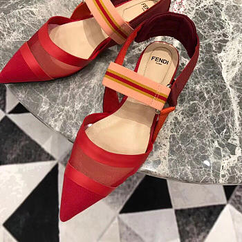Fendi Slingbacks Red Flat-soled Shoes