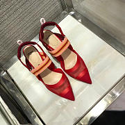 Fendi Slingbacks Red High Heel Shoes 8cm - 5
