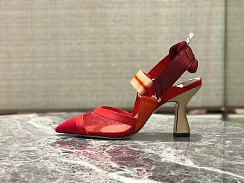 Fendi Slingbacks Red High Heel Shoes 8cm