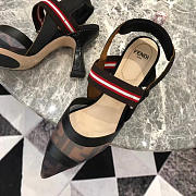 Fendi Slingbacks Black Brown High Heel Shoes 8cm - 4