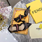 Fendi Slingbacks Black Brown High Heel Shoes 8cm - 2