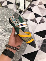 Fendi Slingbacks Yellow Green Flat-soled Shoes - 4