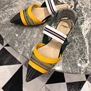Fendi Slingbacks Yellow Green Flat-soled Shoes - 6