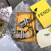 Fendi Slingbacks Yellow Green High Heel Shoes 8cm - 5