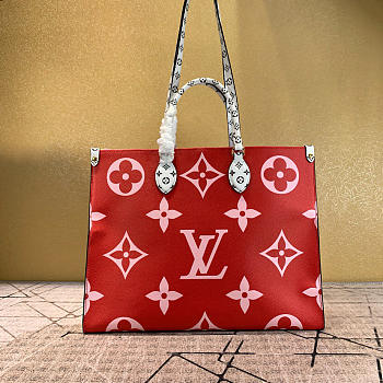 Louis Vuitton Monogram Women Onthego Handbag Red and Pink M44570
