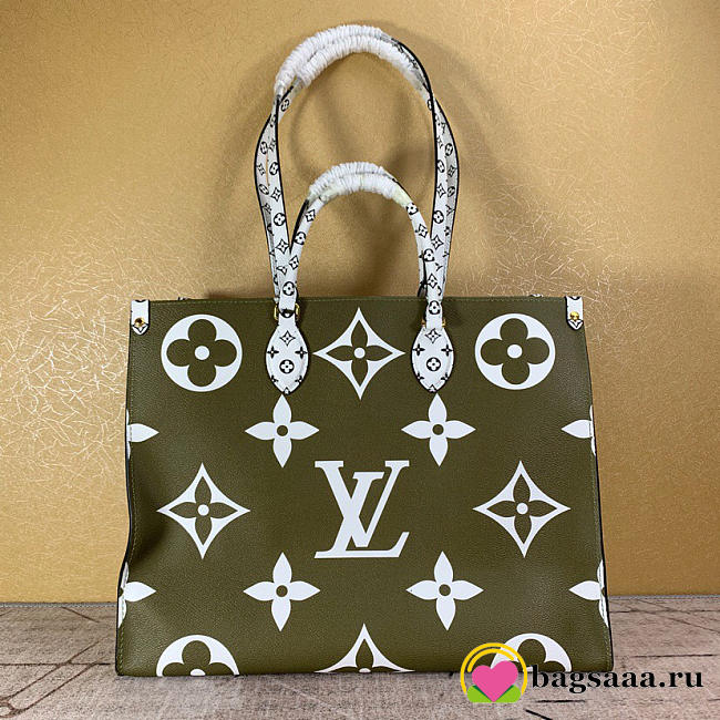 Louis Vuitton Monogram Women Onthego Handbag Green and White M44570 - 1