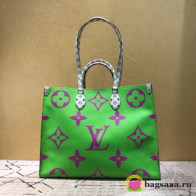 Louis Vuitton Monogram Women Onthego Handbag Green and Purple M44570 - 1