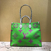 Louis Vuitton Monogram Women Onthego Handbag Green and Purple M44570 - 1