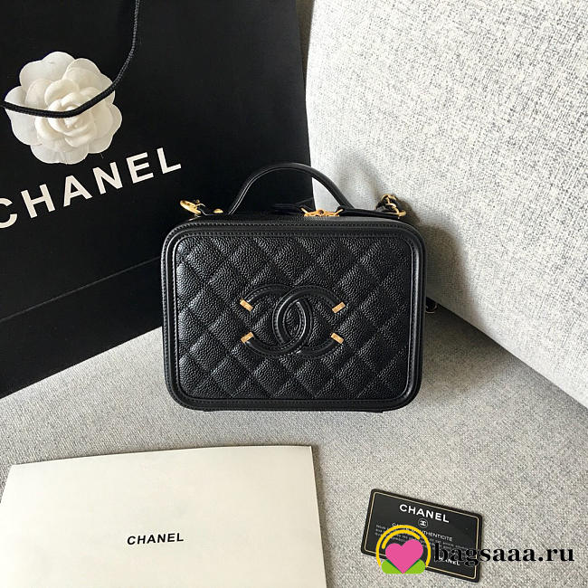 Chanel Medium Caviar Vanity Bag Black - 1