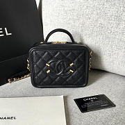 Chanel Small Makeup Caviar Vanity Bag Black - 1