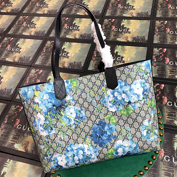 Gucci Tote Calfskin Bag Printing Blue 368568 