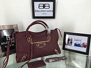 Balenciaga Motorcycle medium Handbag Wine Red - 6