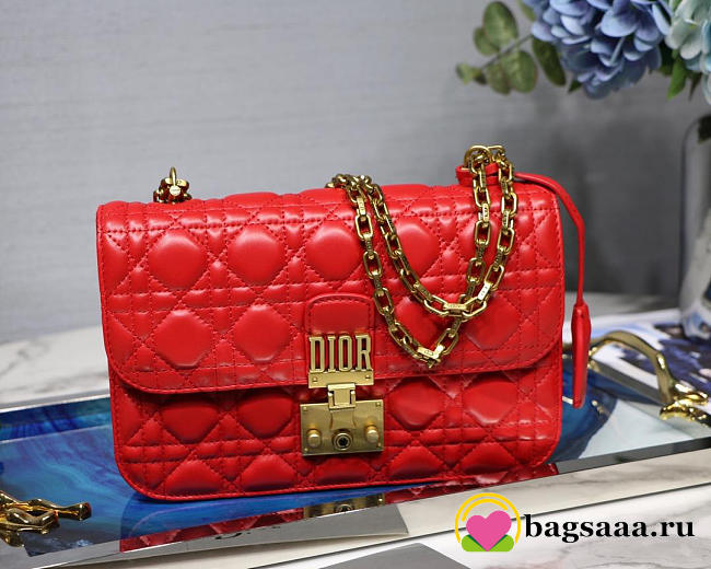 Dior Addict Lambskin retro chain Red bag - 1
