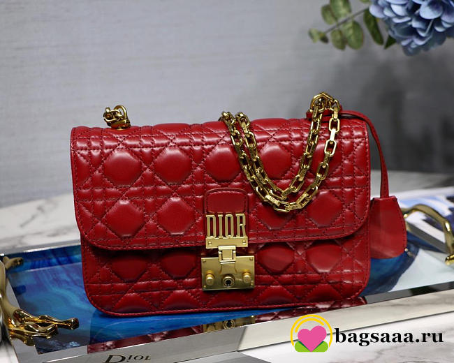 Dior Addict Lambskin retro chain Wine Red bag - 1