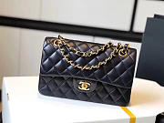 Chanel Double Flap Bag Lambskin Black with Gold Hardware 23cm Bagsaa - 3