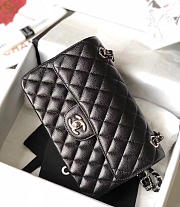 Chanel Double Flap Bag Caviar Black with Silver Hardware 23cm Bagsaa - 3