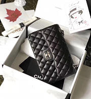 Chanel Double Flap Bag Caviar Black with Silver Hardware 23cm Bagsaa - 4