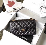 Chanel Double Flap Bag Caviar Black with Gold Hardware 23cm Bagsaa - 1