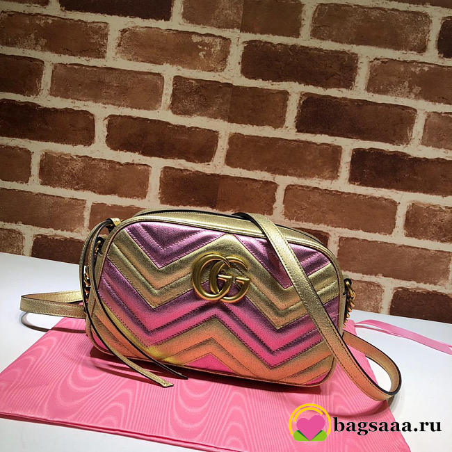Gucci Original Gold with Purple Handbag Bagsaa - 1