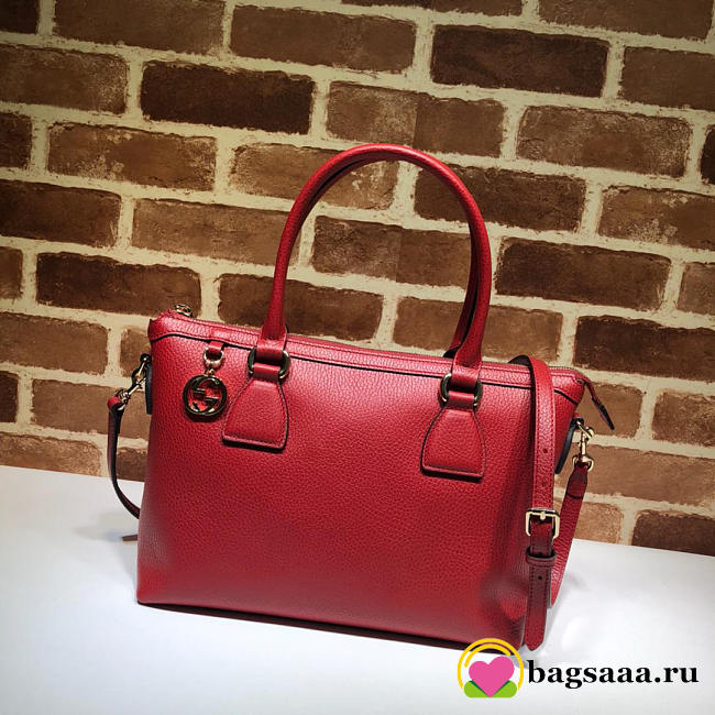 Bagsaa Gucci Calfskin Red Handbag - 1
