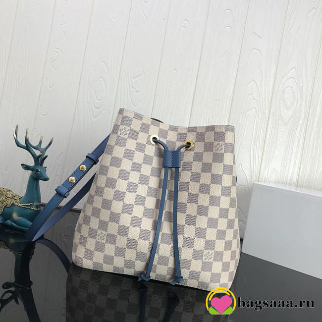 Louis Vuitton NEONOE Handbag Monogram Canvas Calfskin Bucket Blue bag - 1