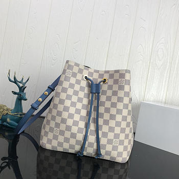 Louis Vuitton NEONOE Handbag Monogram Canvas Calfskin Bucket Blue bag