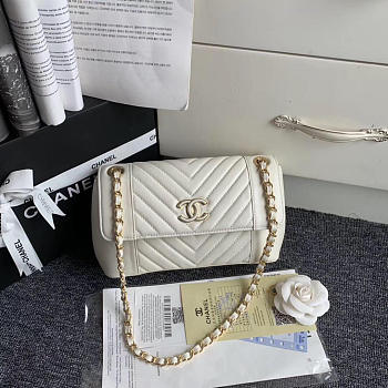 Chanel Original Lambskin Flap Bag with White Bagsaa
