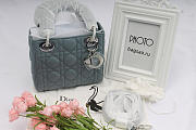 Dior Mini Lady Dior Leather Handbag with Sliver Hardware 17cm - 1